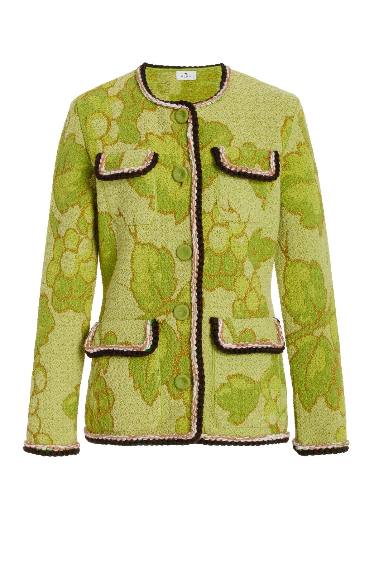 Etro Floral Knit Jacket - Green