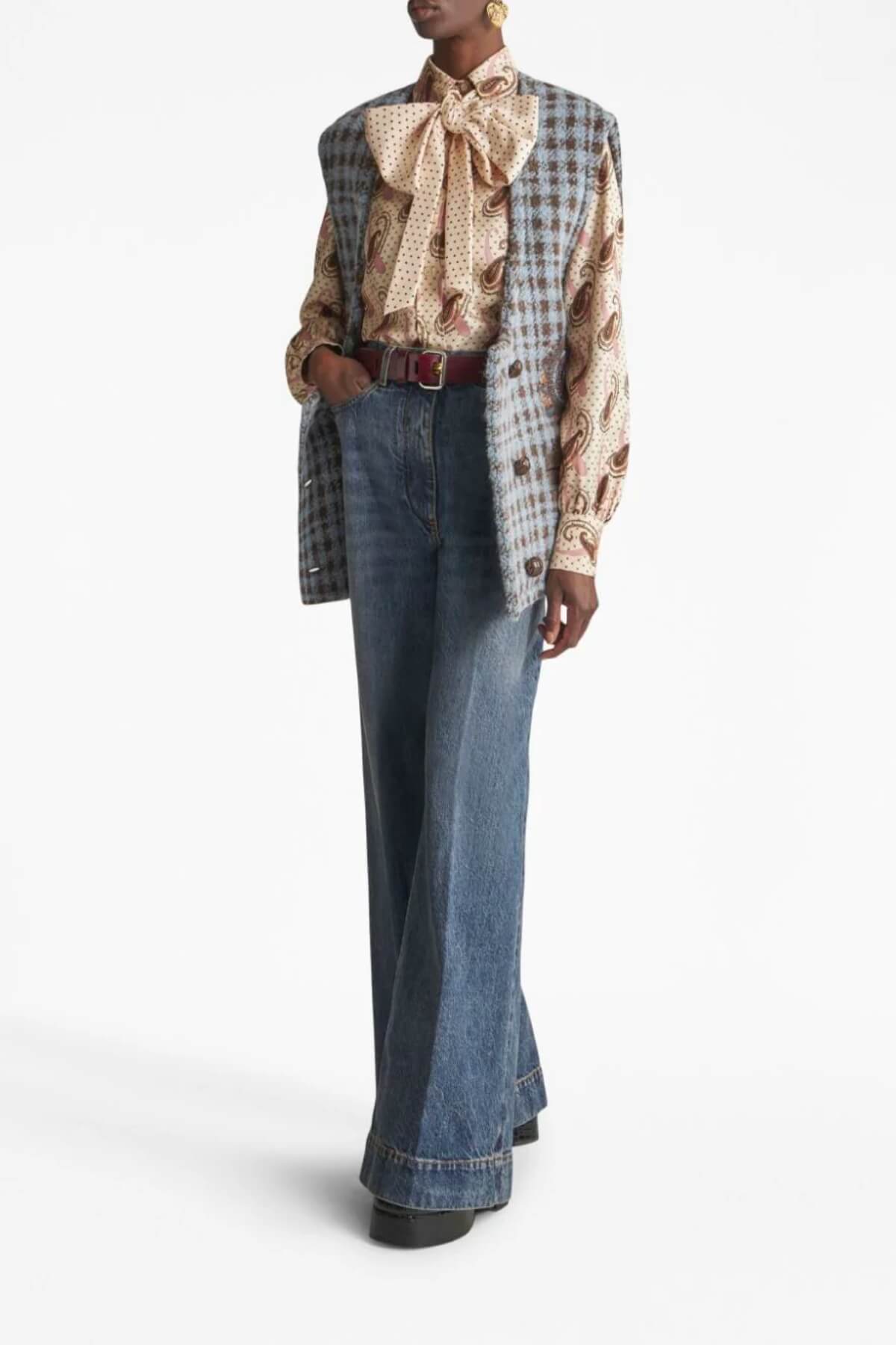 Etro Pegaso Wide Leg Jean - Navy Blue