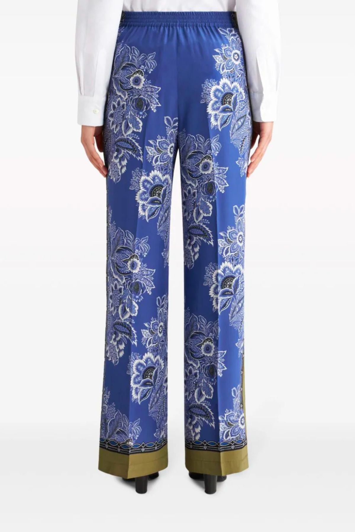Etro Bandana Print Silk Pyjama Pant - Royal Blue