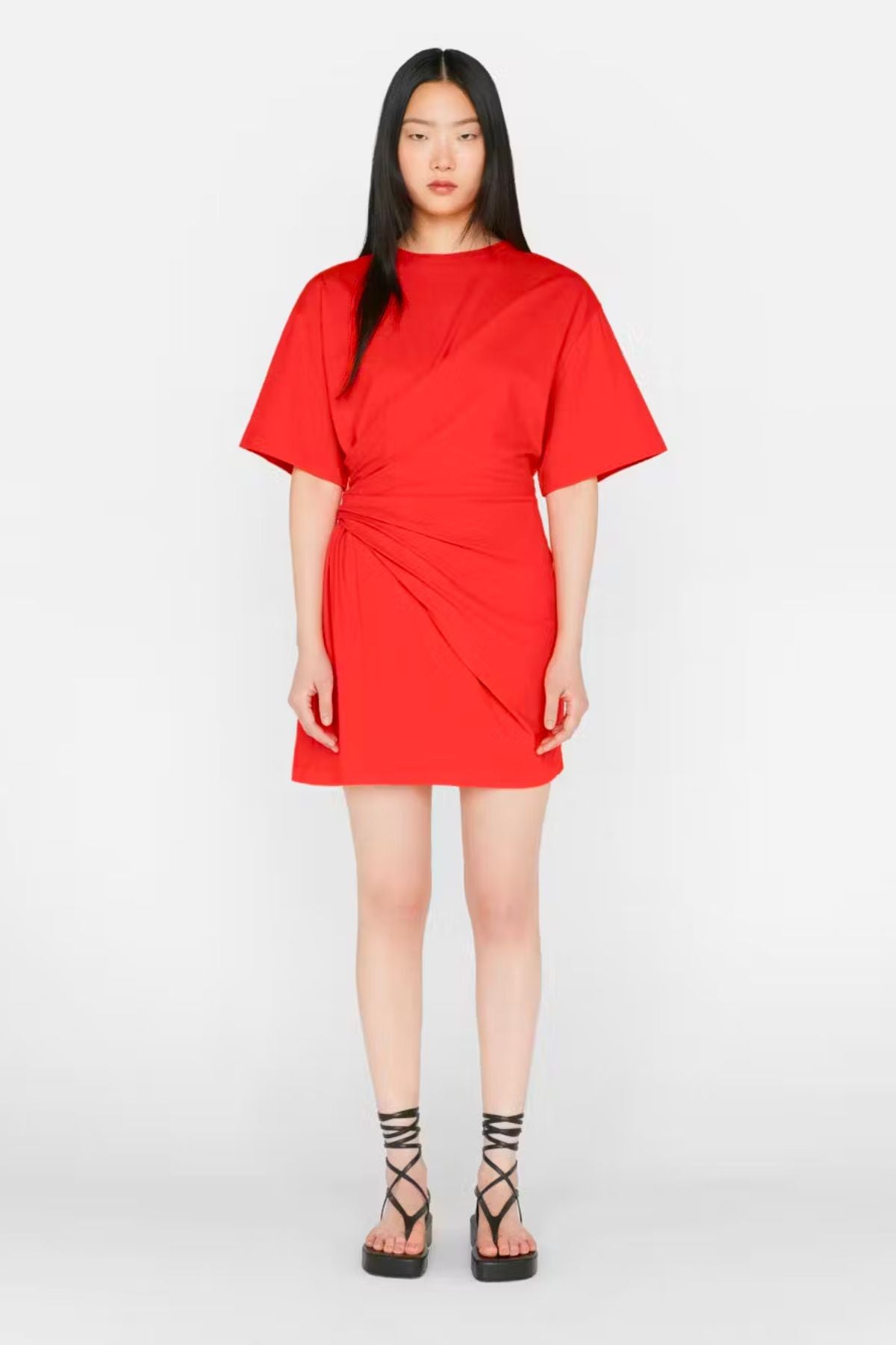 white christmas dresses Orange Denim Mini Dress – Bailey Gray's Boutique main image 1