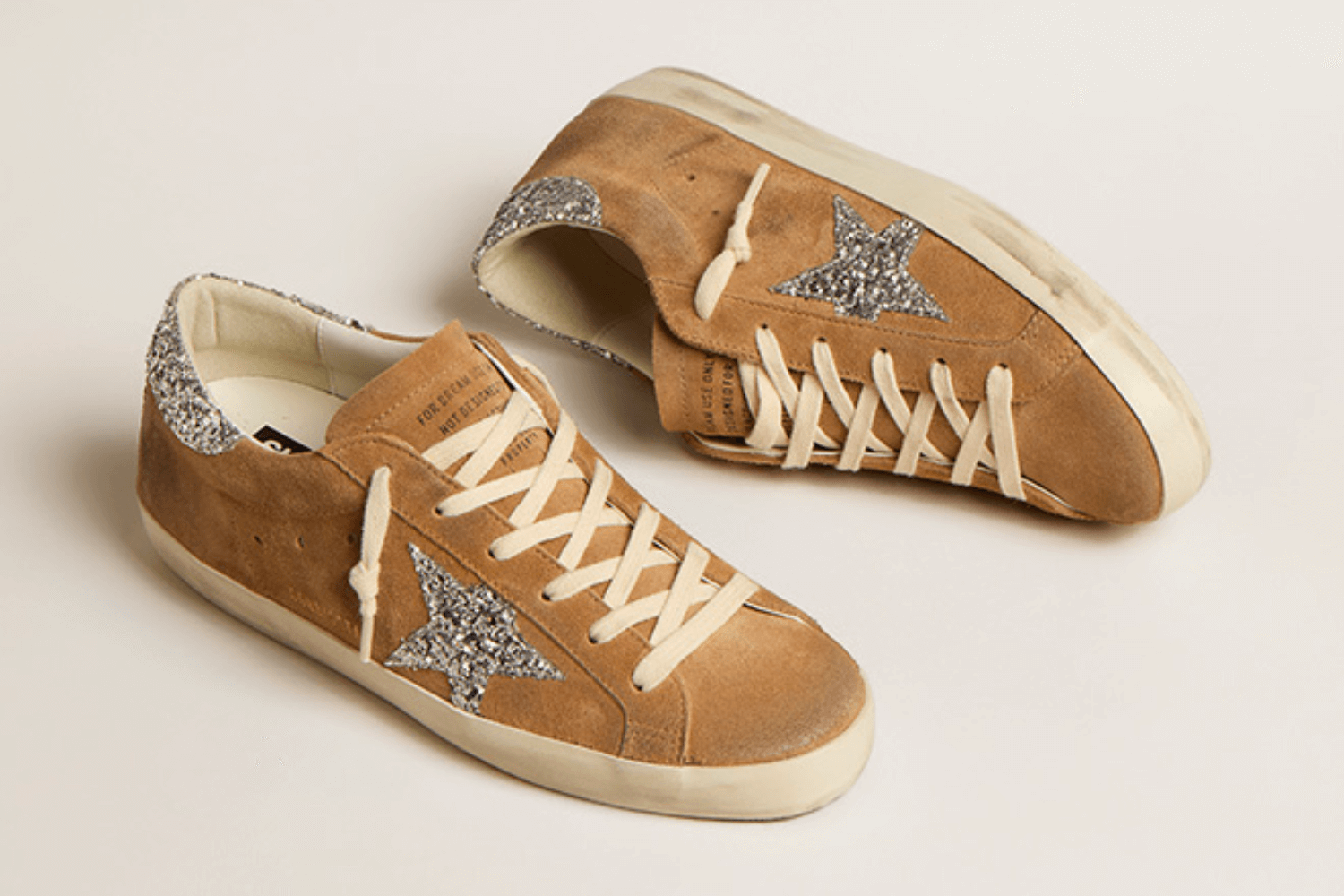 Tan golden 2025 goose sneakers