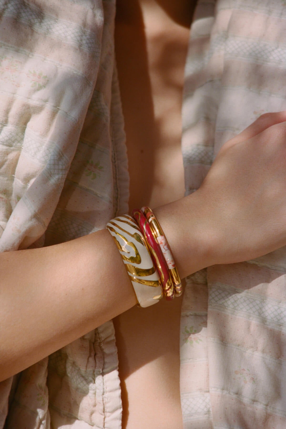 Yellow Gold and Resin Bracelets Aurelie Bidermann