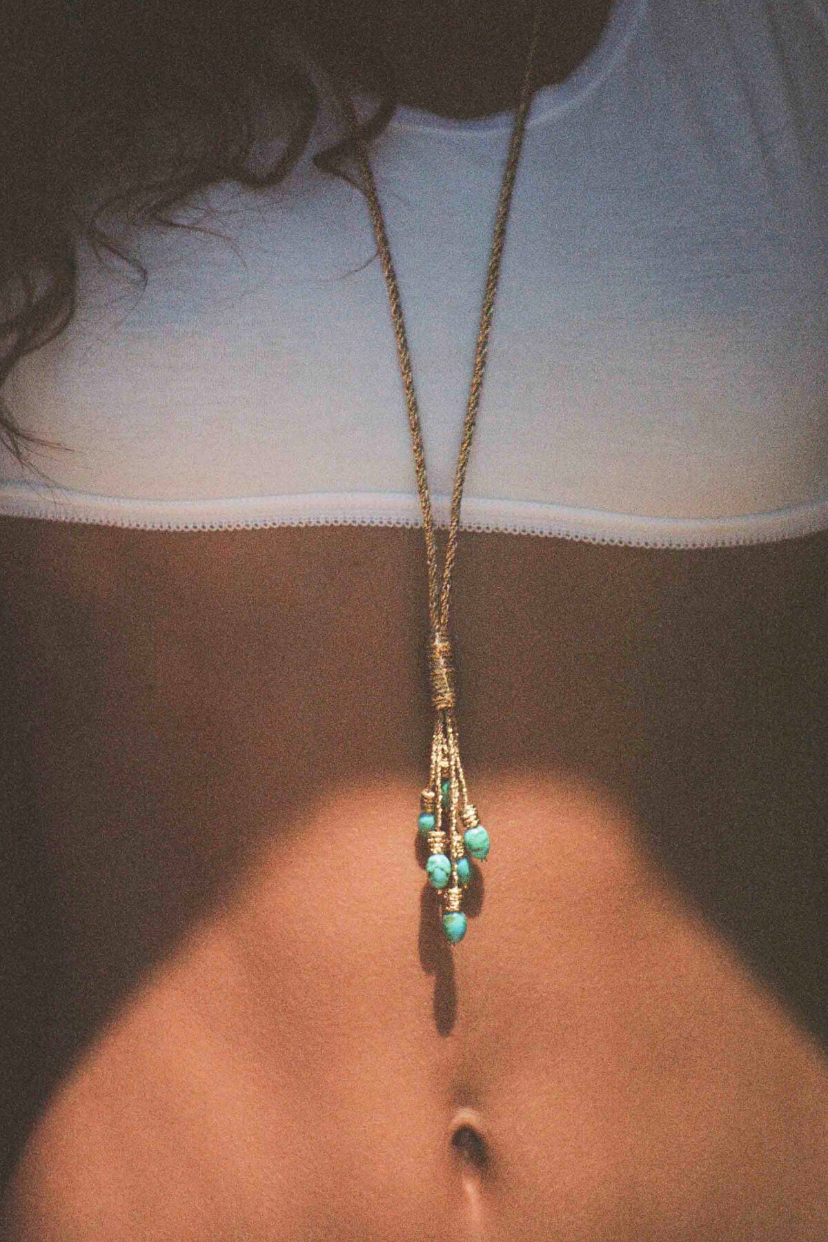 Yellow Gold and Turquoise Twisted Necklace Aurelie Bidermann
