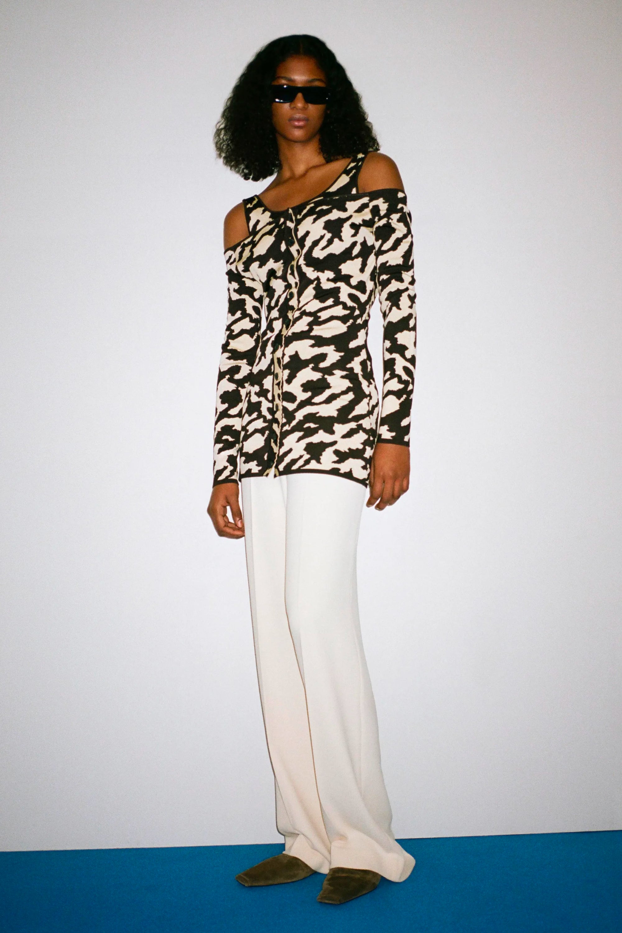 Nanushka Jacquard Animal Print Knit Top Dress