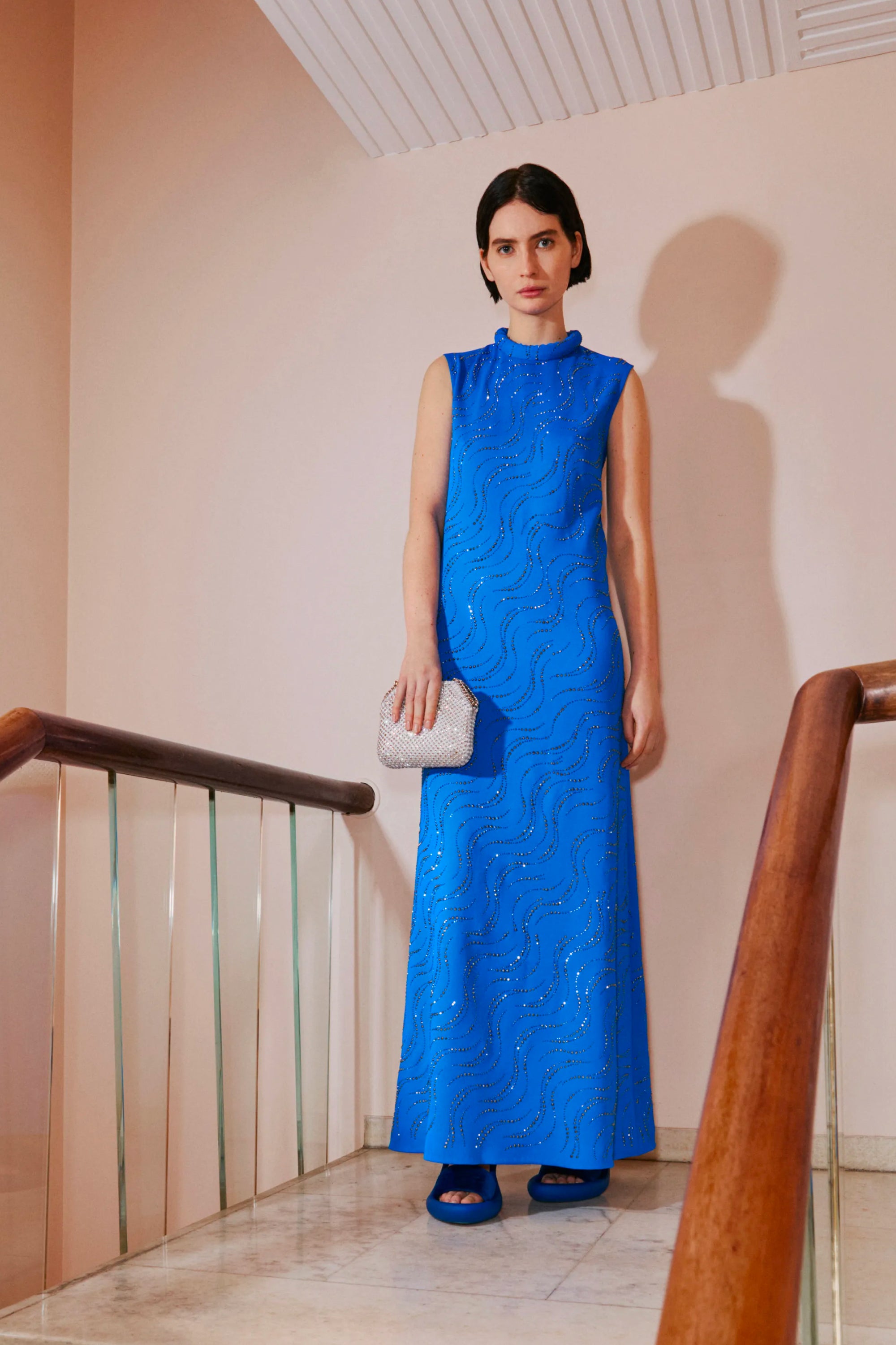 Stella McCartney Designer Handbags for Women Blue Eveningwear Dress