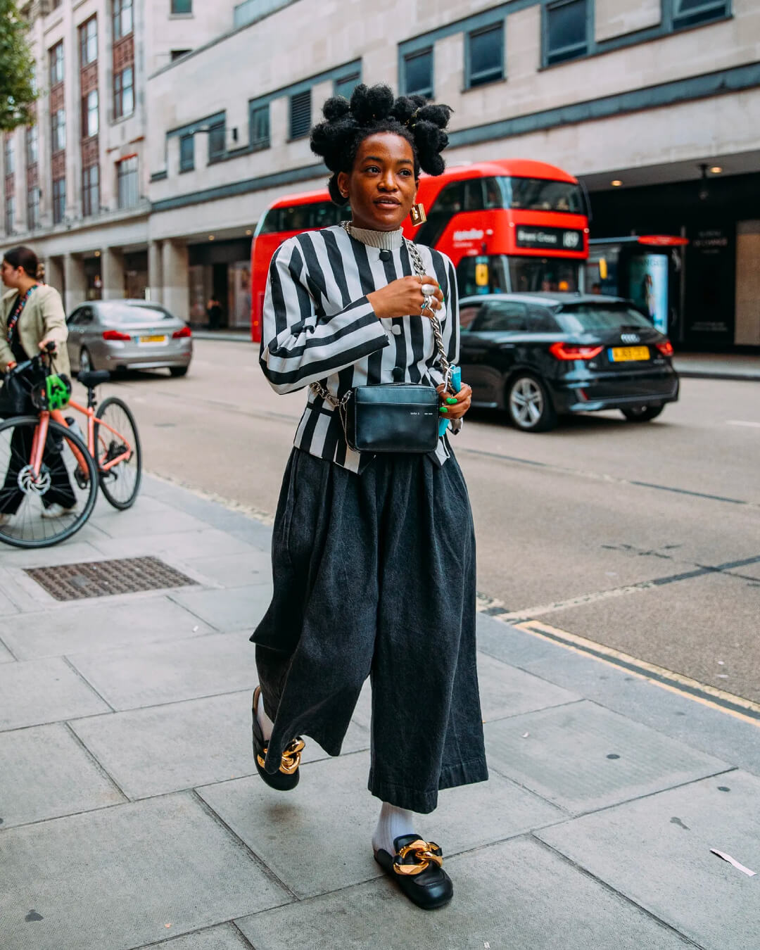 Style JW Anderson's Chain Loafers with Socks