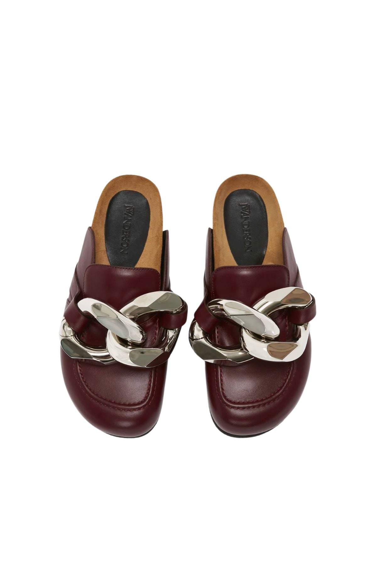 JW Anderson Chain Loafer - Burgundy/ Silver