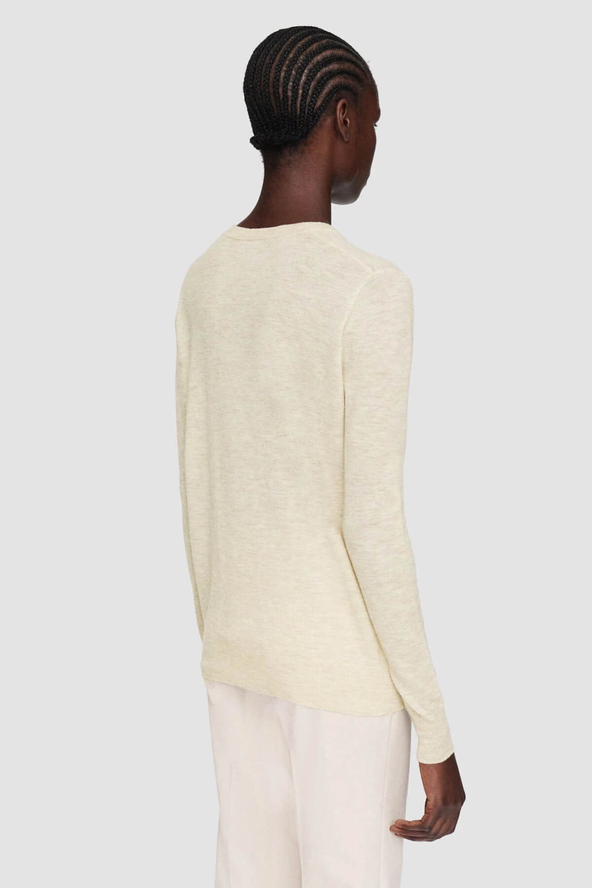 Joseph Cashair Knit V Neck Jumper Oat Melange