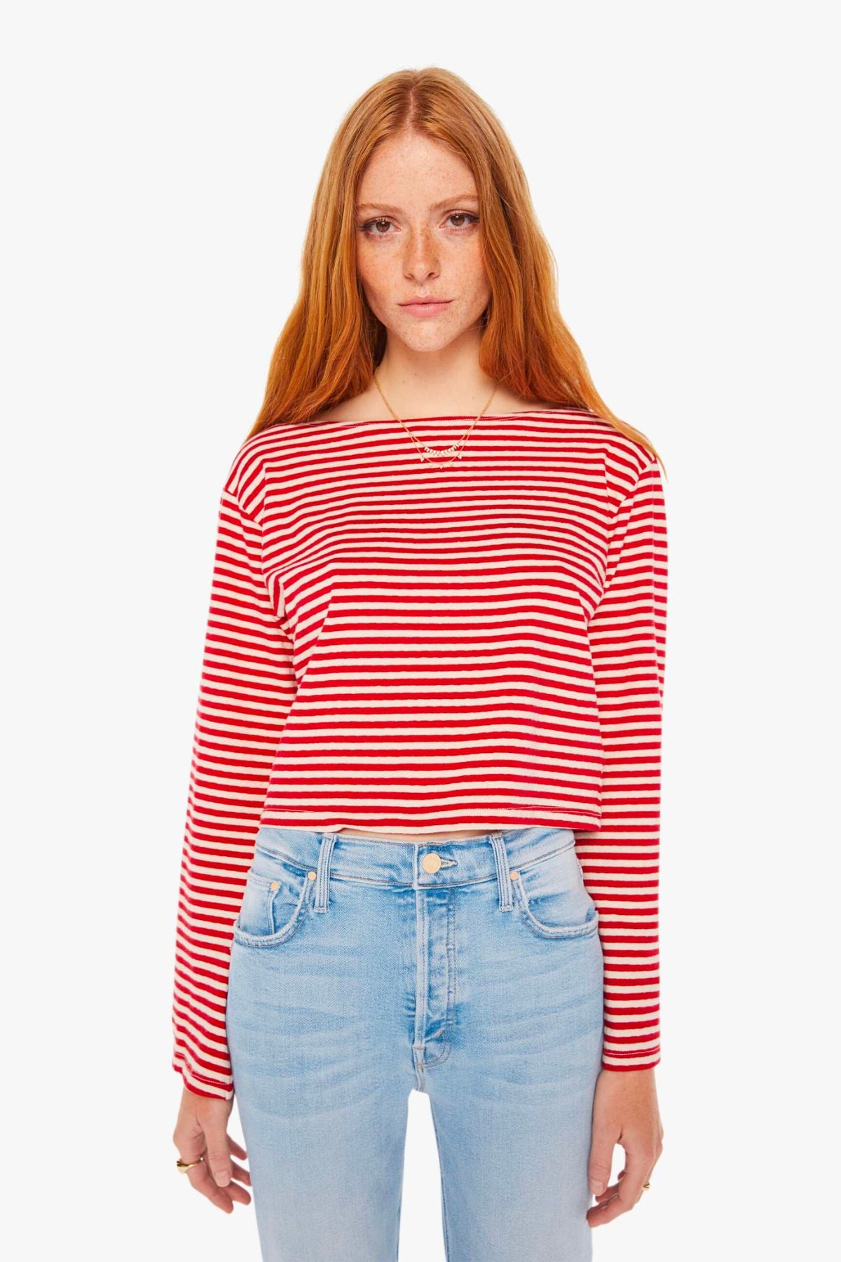 Mother Denim The Skipper Bell - Red and Natural