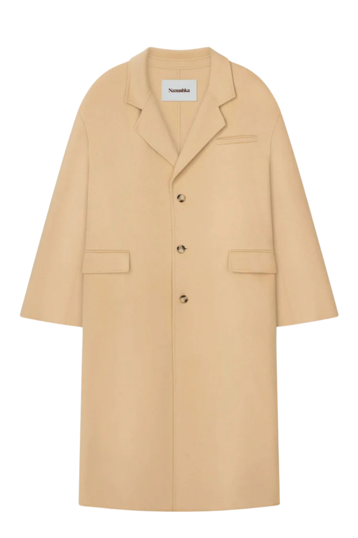 Nanushka Veda Oversized Single Breasted Coat - Creme