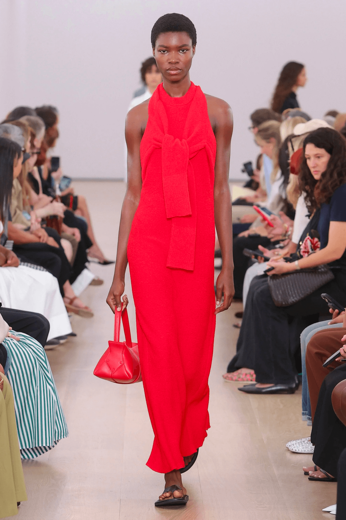 Proenza Schouler Lara Boucle Knit Dress Red