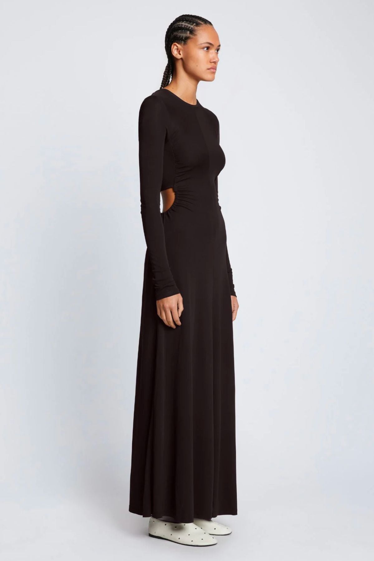 Proenza Schouler White Label LS Jersey Open Back Dress - Black