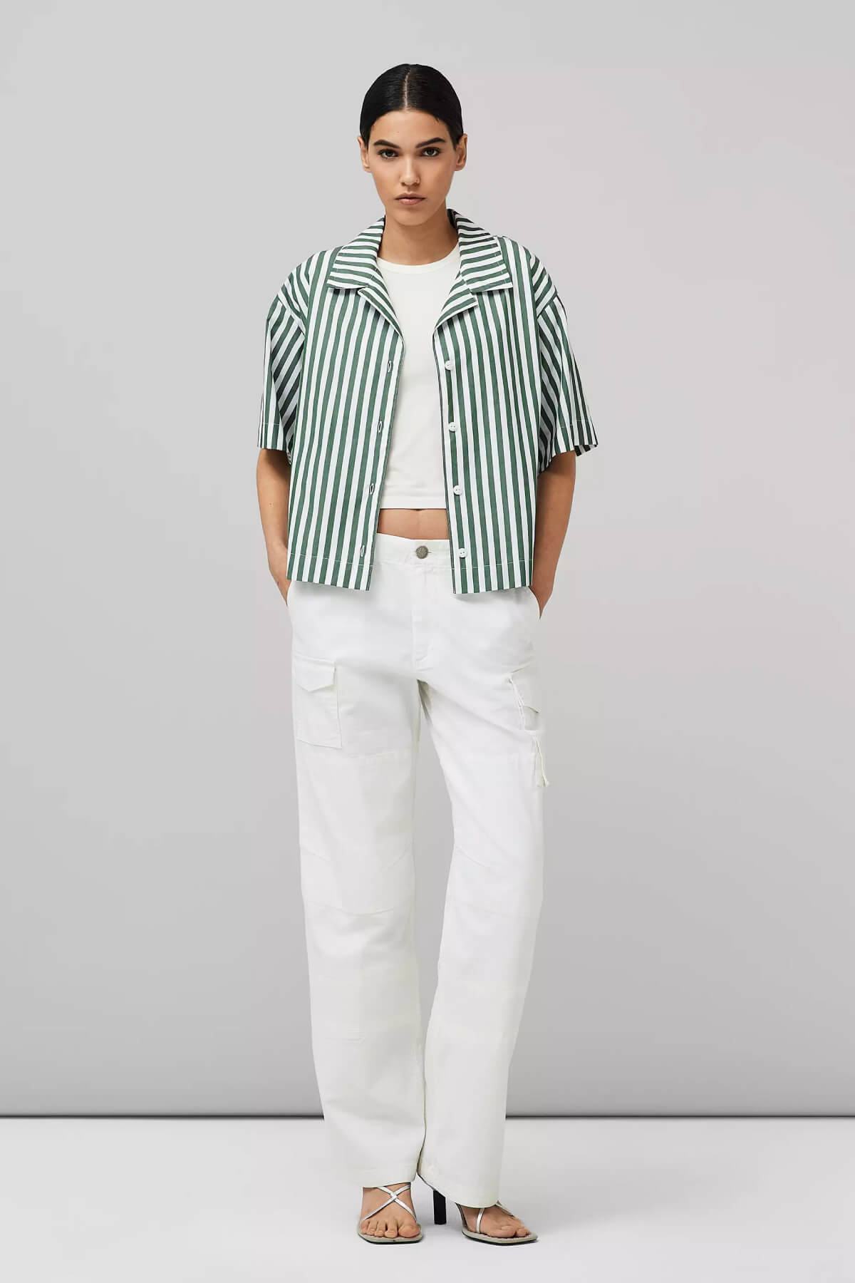 Rag & Bone Reed Striped Shirt - Green Stripe