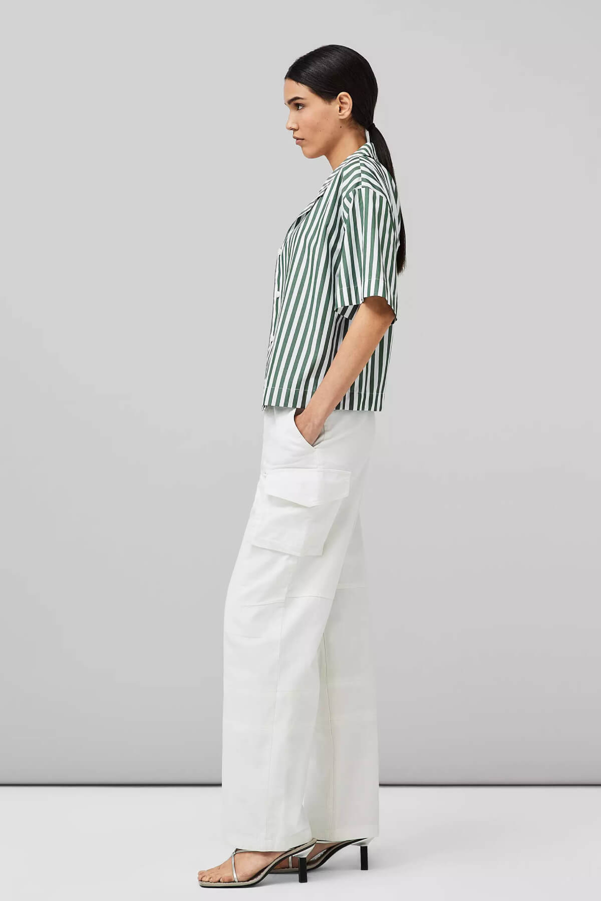 Rag & Bone Reed Striped Shirt - Green Stripe