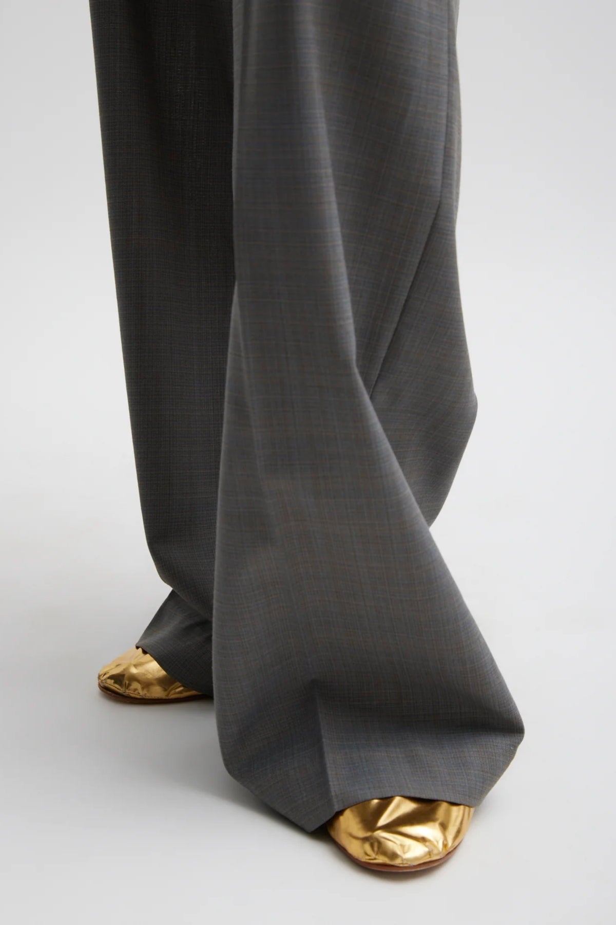 Tibi Grant Suiting Fold Over Trouser - Grey Multi