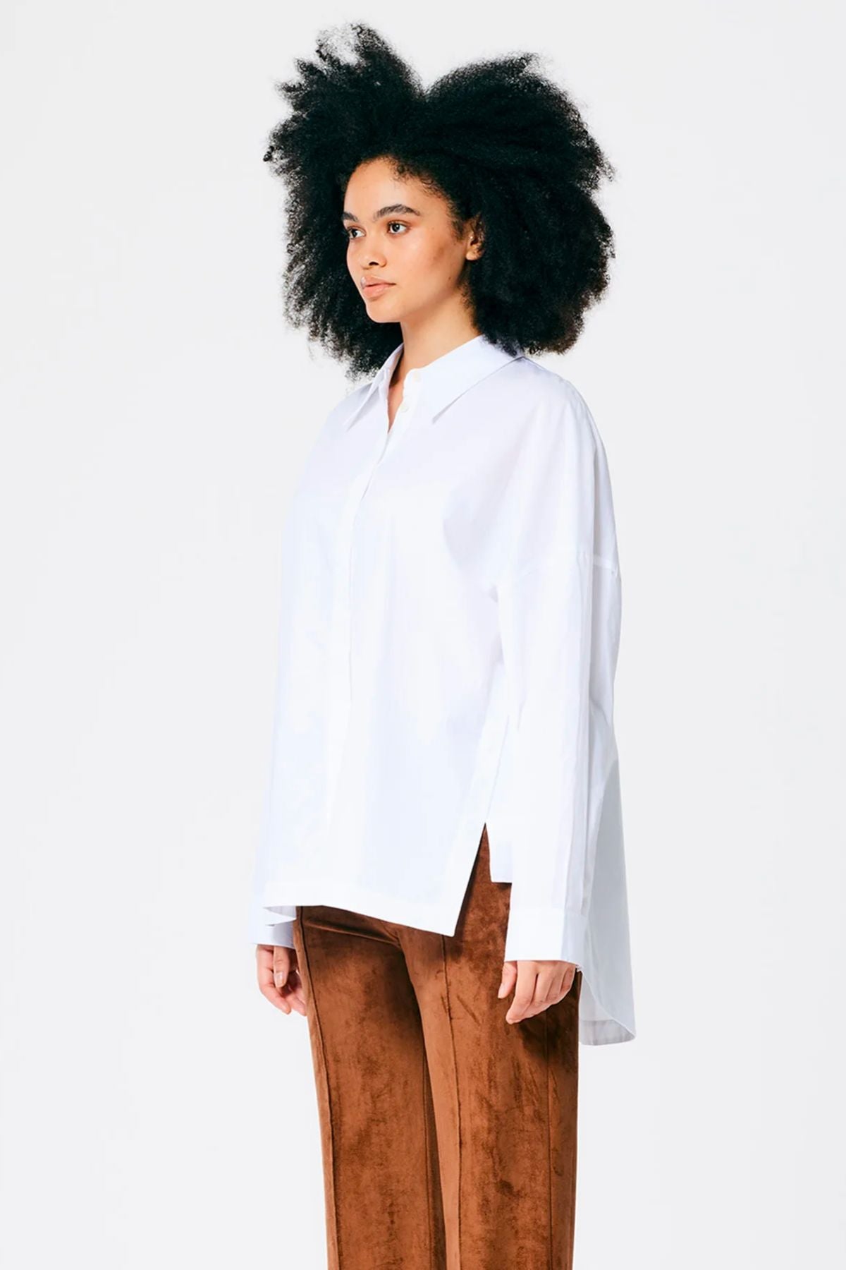 Tibi Gabe Oversized Cotton Shirt - White