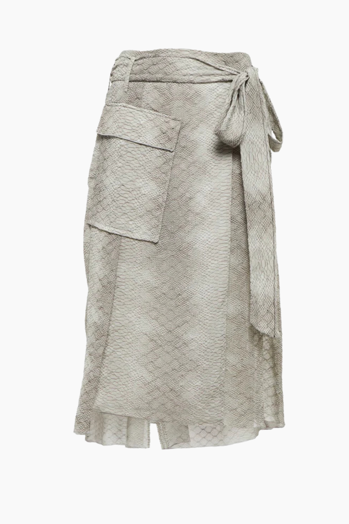Victoria Beckham Snake Trench Skirt - Silver
