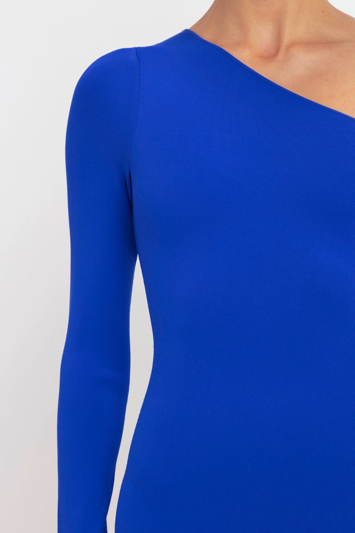 Victoria Beckham VB Body One Shoulder Midi Dress - Cobalt