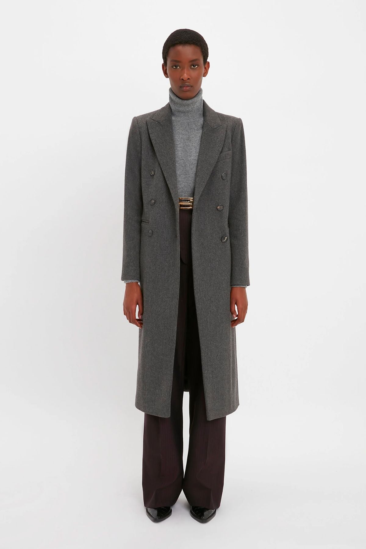 Victoria Beckham Tailored Slim Coat - Grey Melange
