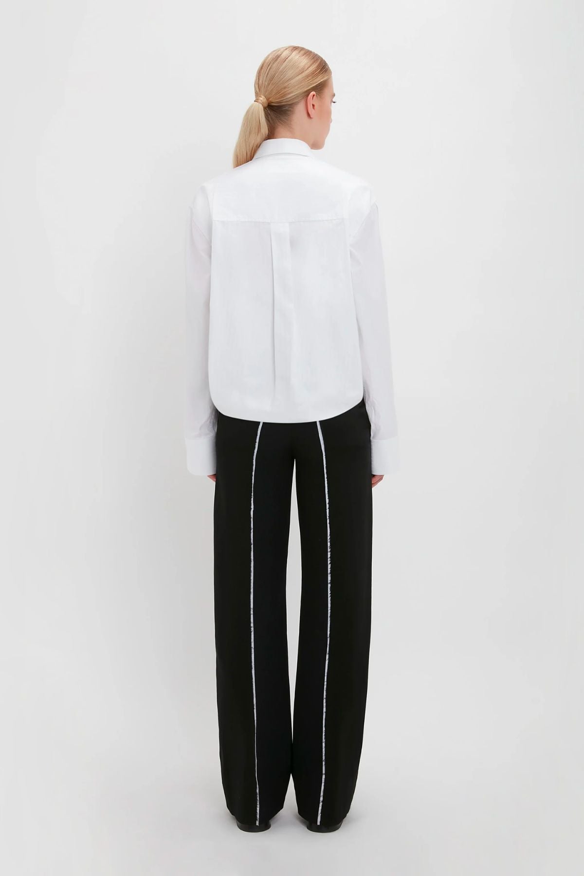 Victoria Beckham Cuff Detail Oversized Shirt - White