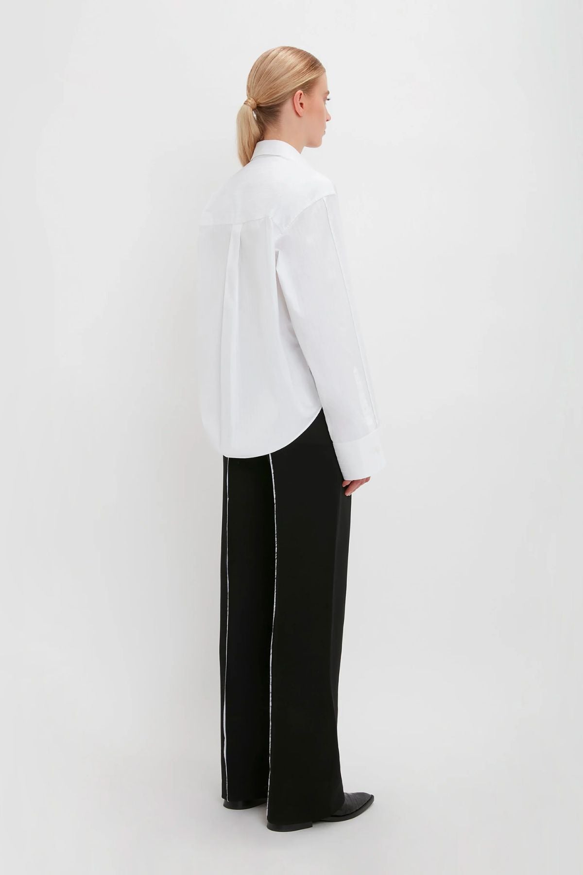 Victoria Beckham Cuff Detail Oversized Shirt - White