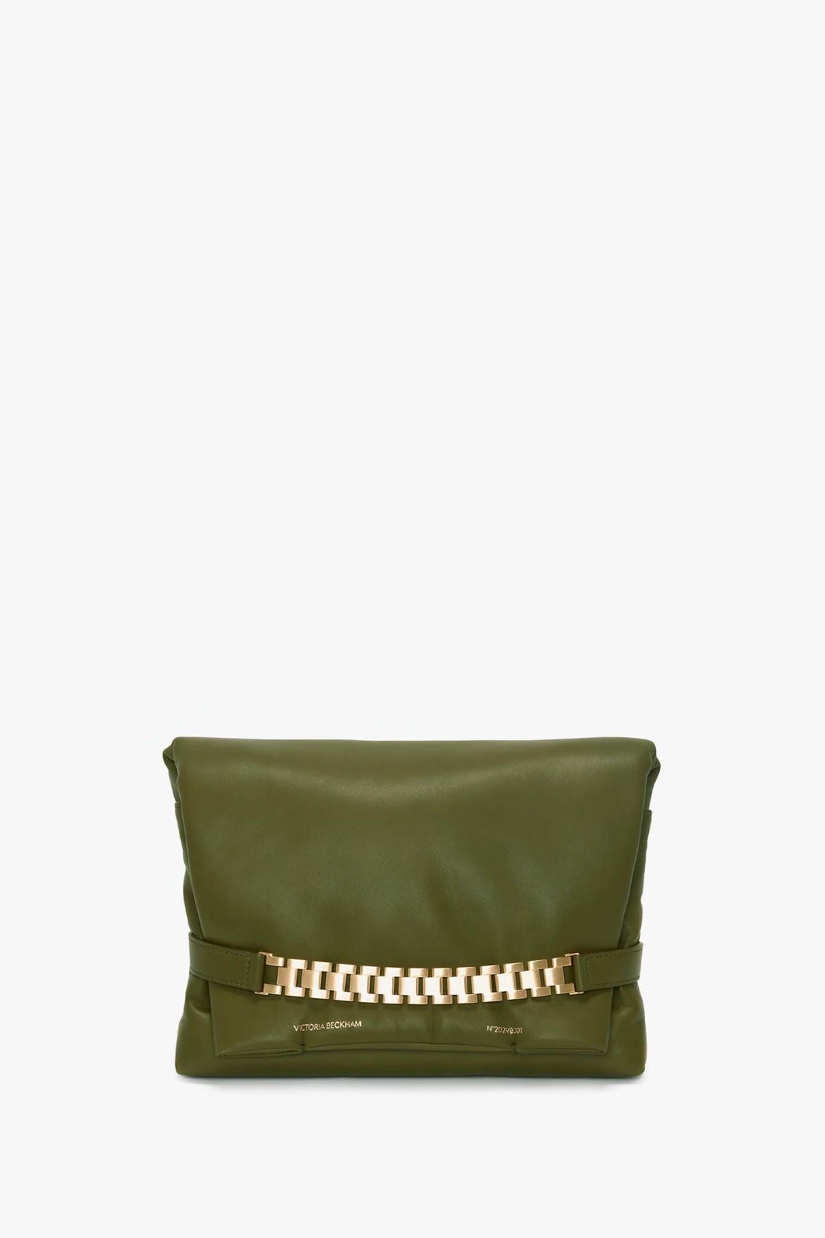 Victoria Beckham Puffy Chain Pouch Bag - Khaki