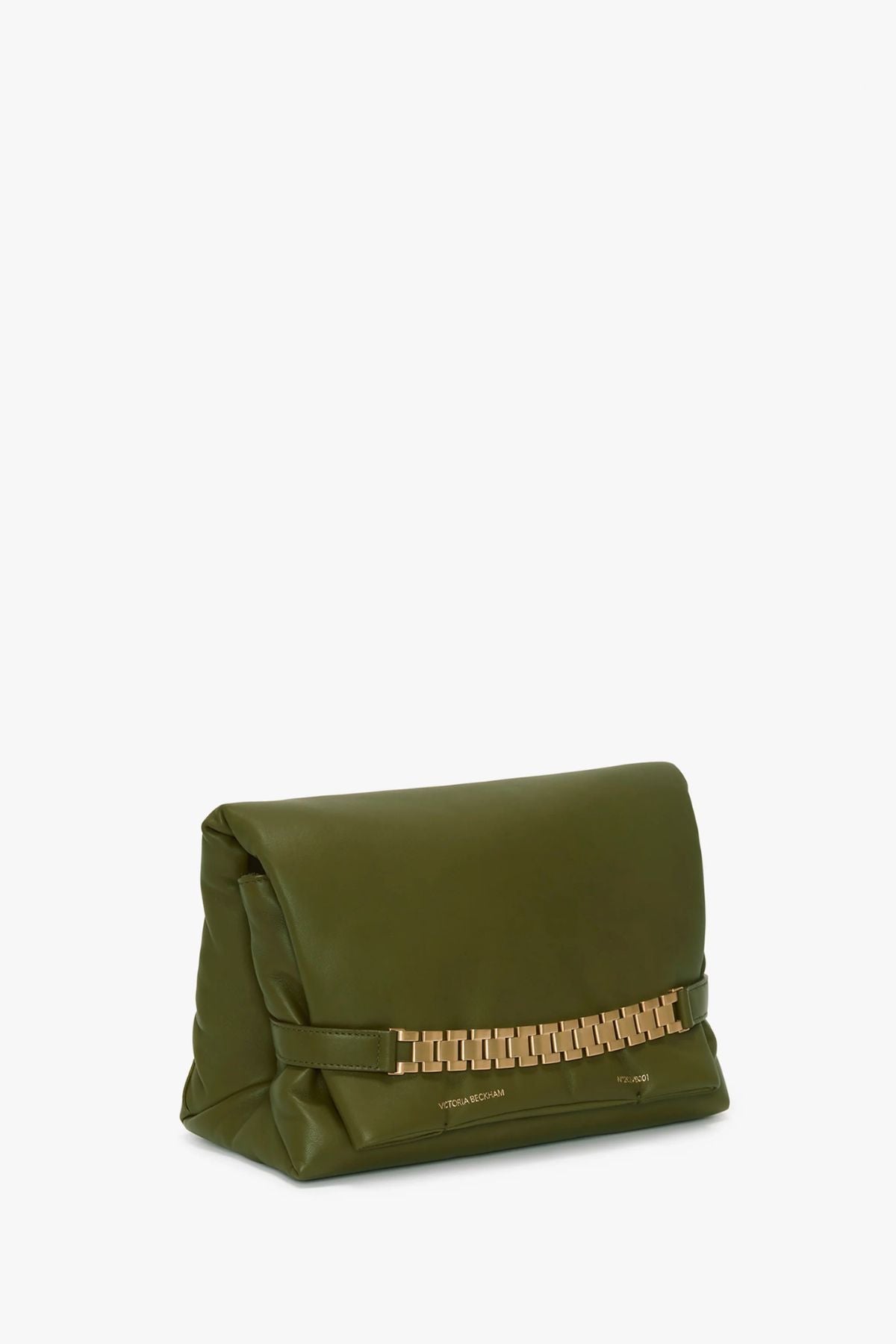Victoria Beckham Puffy Chain Pouch Bag - Khaki
