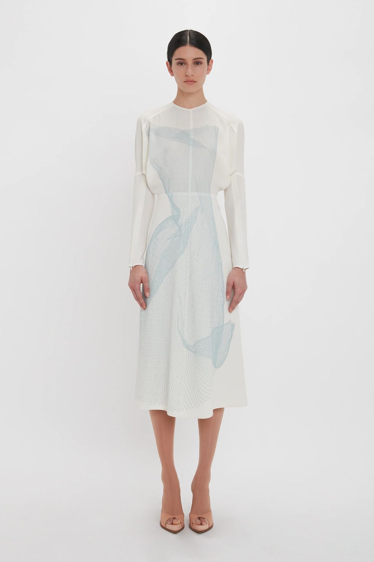 Victoria Beckham Long Sleeve Dolman Midi Dress