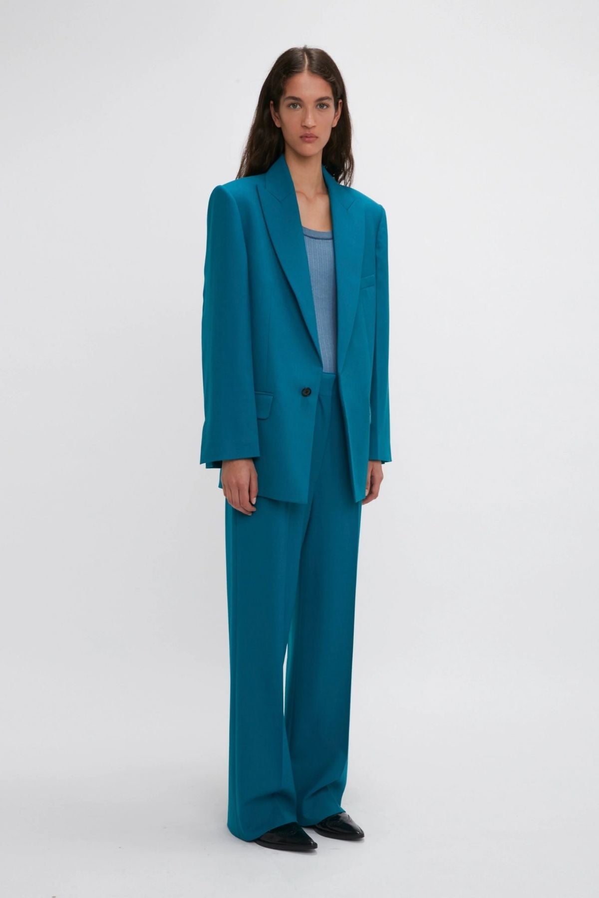 Victoria Beckham Peak Lapel Jacket - Petroleum