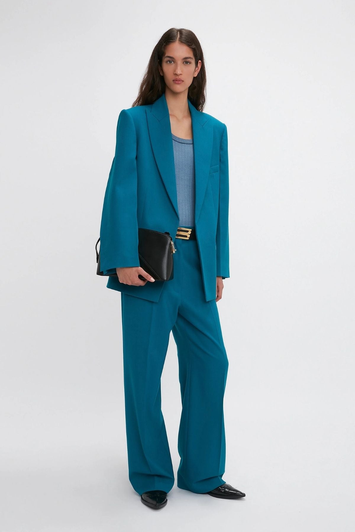 Victoria Beckham Peak Lapel Jacket - Petroleum