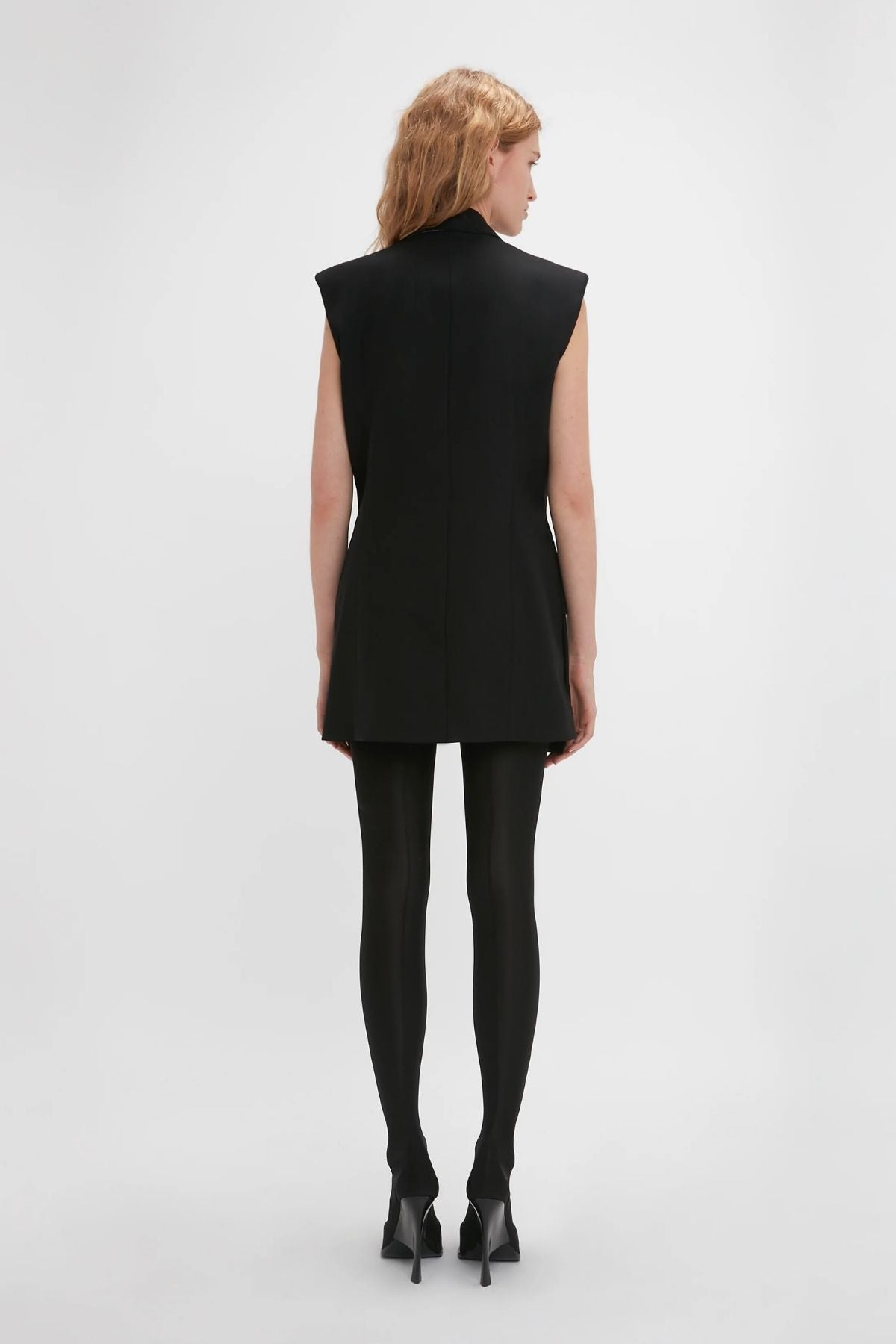 Victoria Beckham Sleeveless Tailored Vest Dress - Black