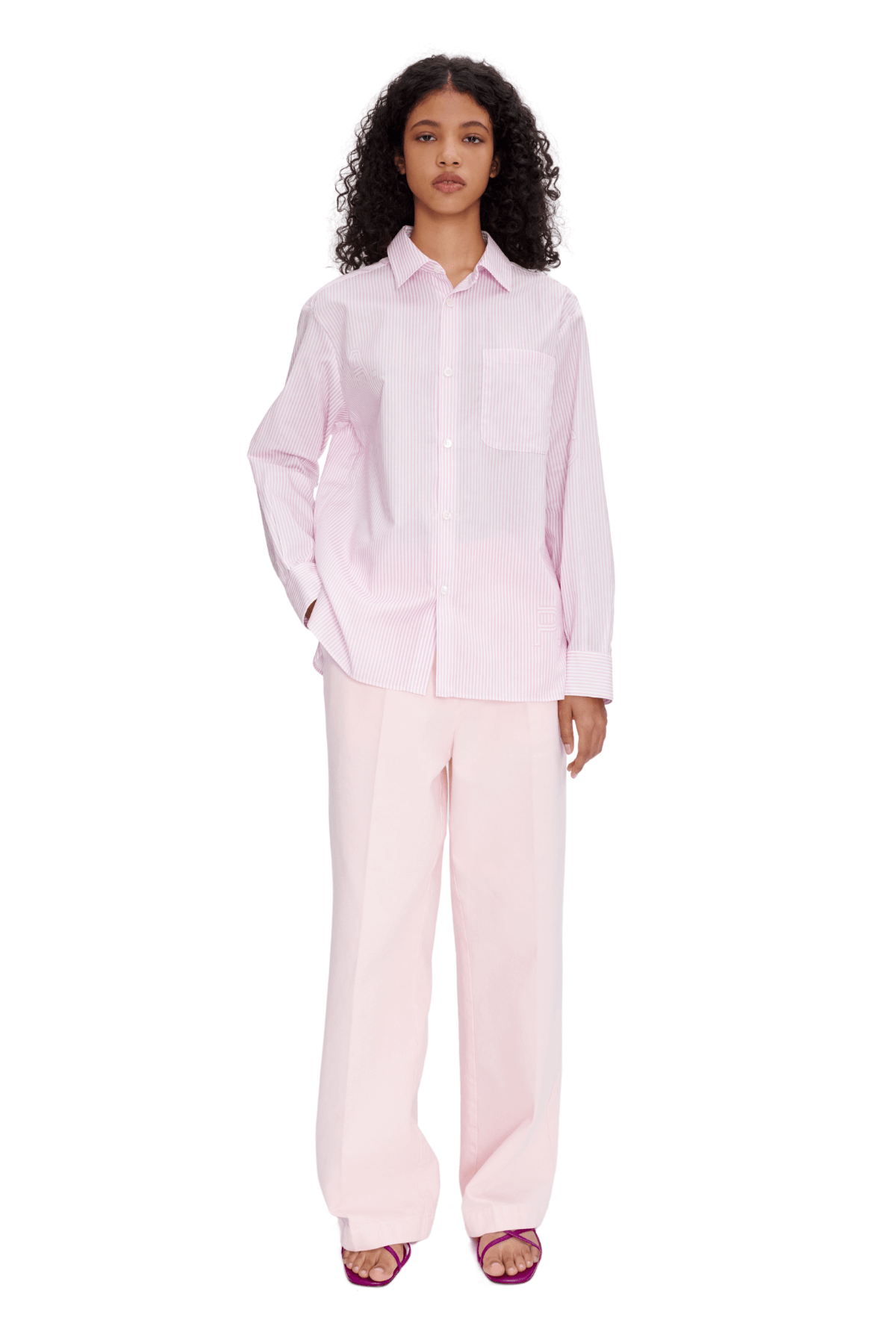 A.P.C. Sela Striped Logo Shirt - Pink