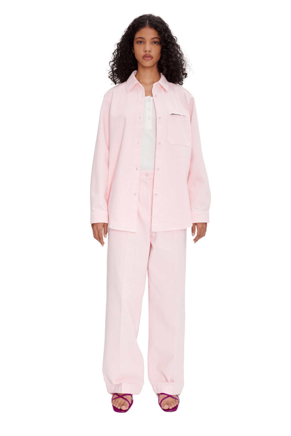 A.P.C. Tina Organic Cotton Denim Shirt - Pale Pink