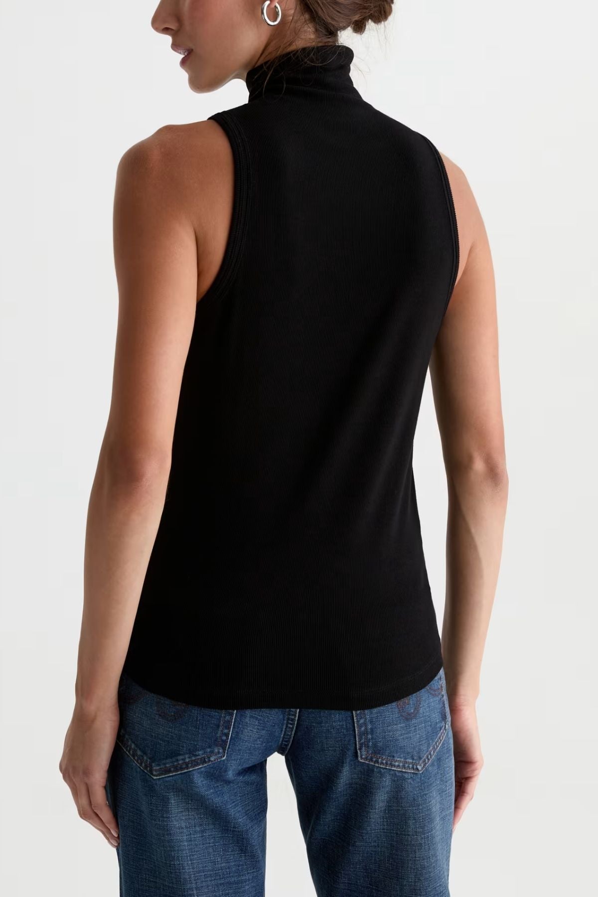 AG Denim Faey Turtleneck Tank - Super Black