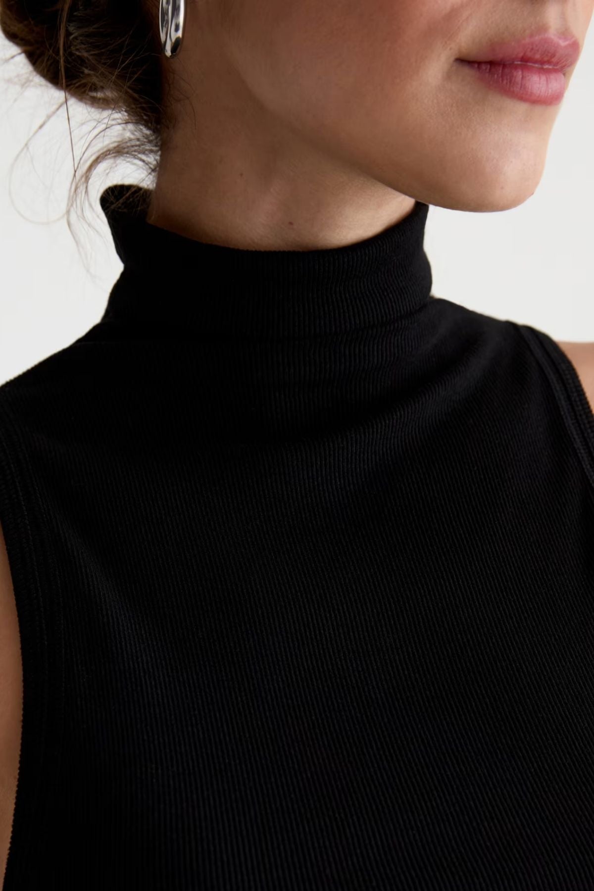 AG Denim Faey Turtleneck Tank - Super Black