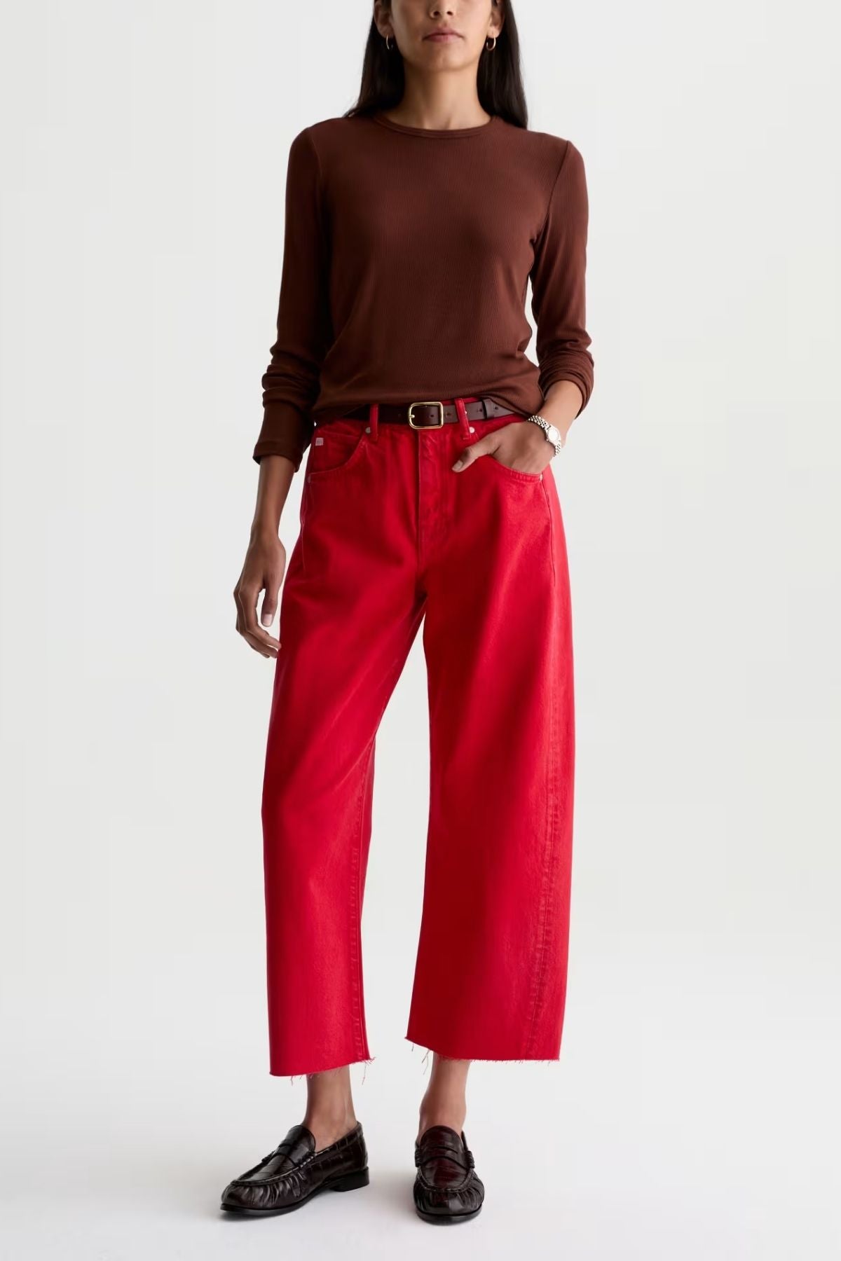 AG Denim Hattie Crop - Recording Red