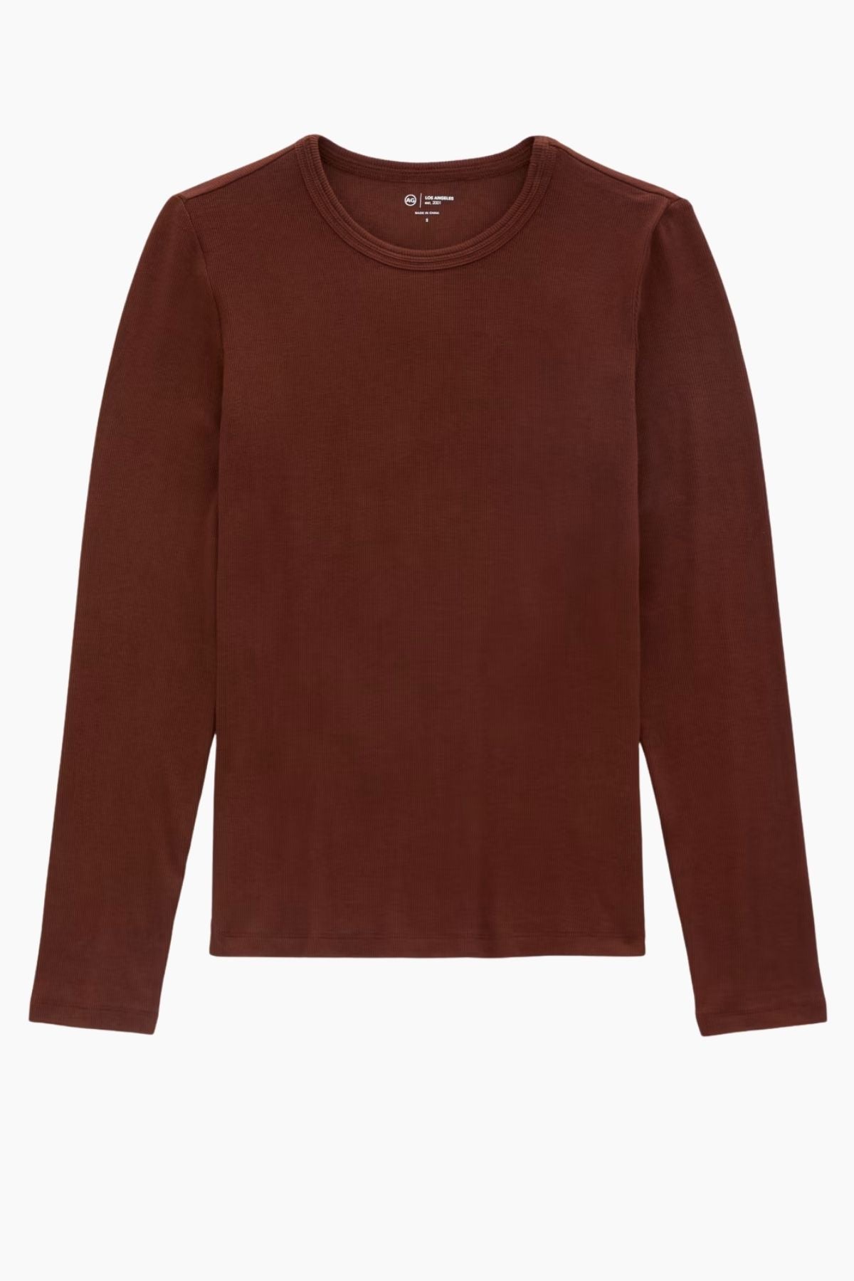 AG Denim Julia LS Crew - Chestnut