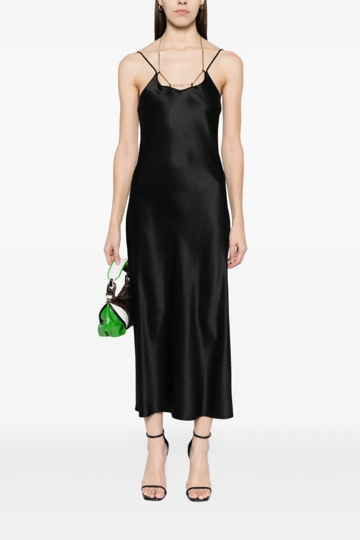 Alexander Wang Chain Neck Silk Slip Dress - Black