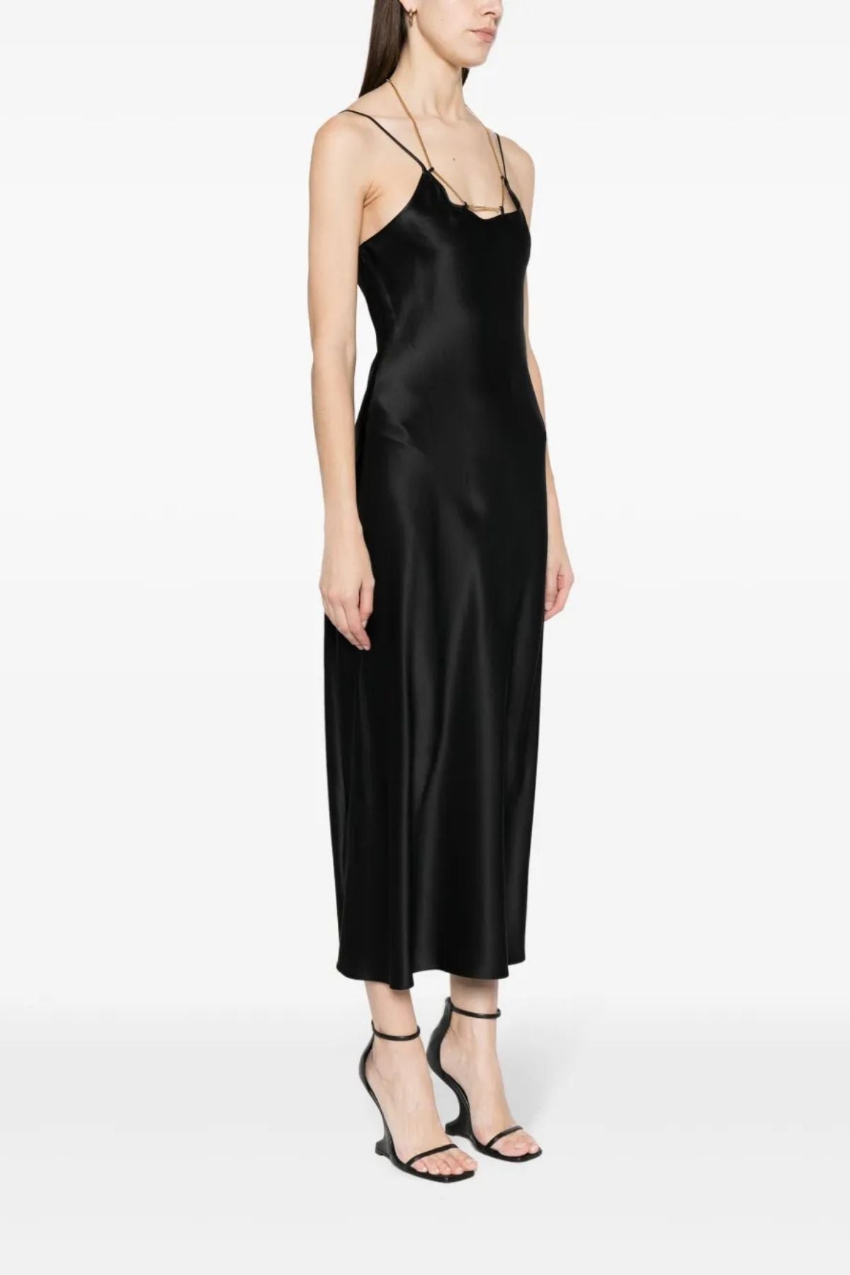 Alexander Wang Chain Neck Silk Slip Dress - Black