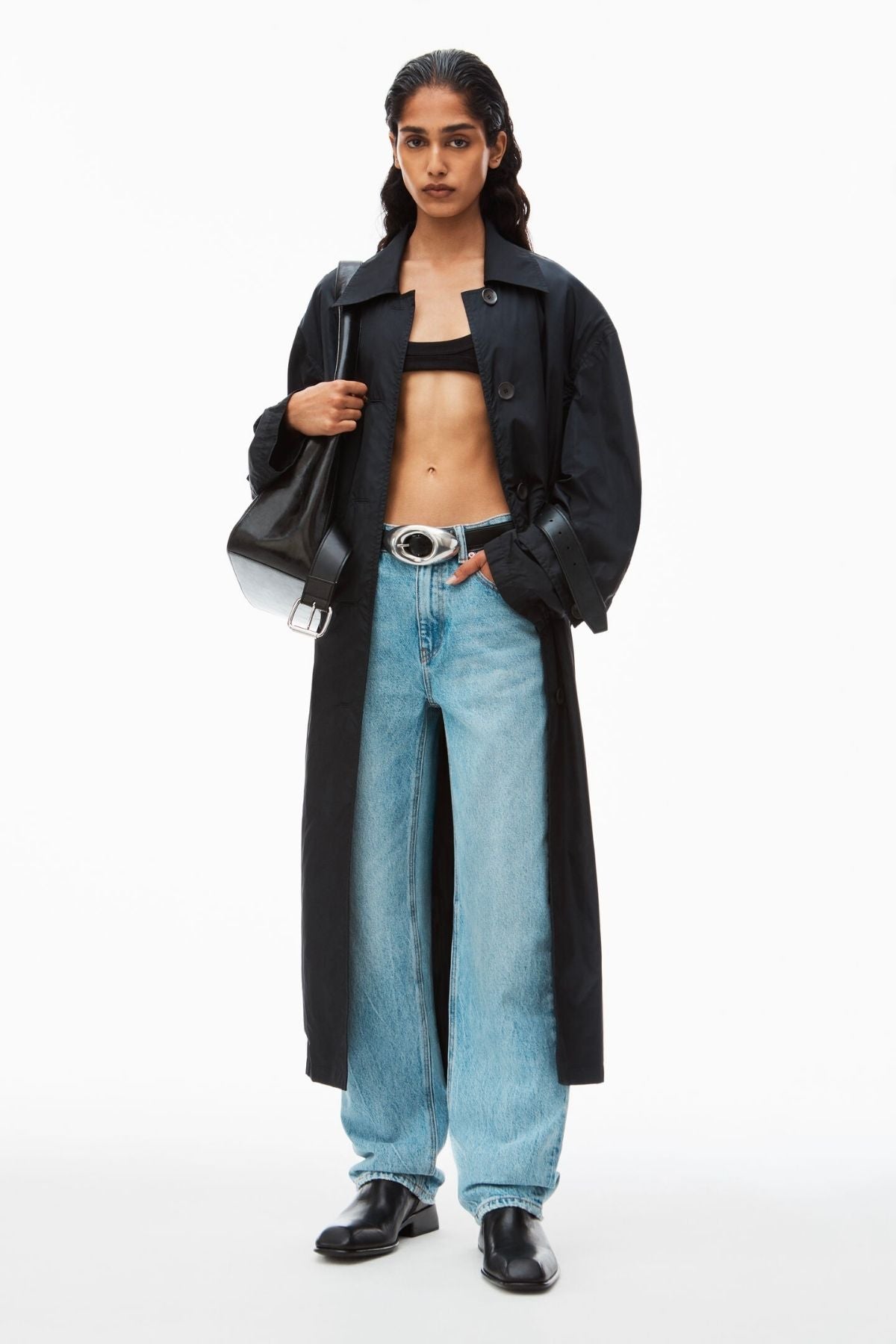 Alexander Wang EZ Mid Rise Relaxed Straight Jean - Vintage Faded Indigo