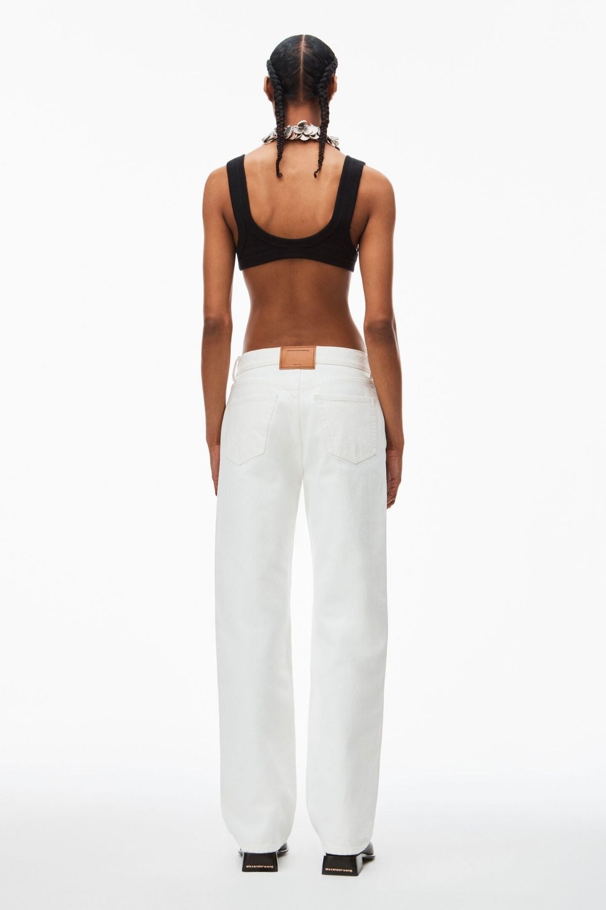 Alexander Wang EZ Mid Rise Relaxed Straight Jeans - Vintage White