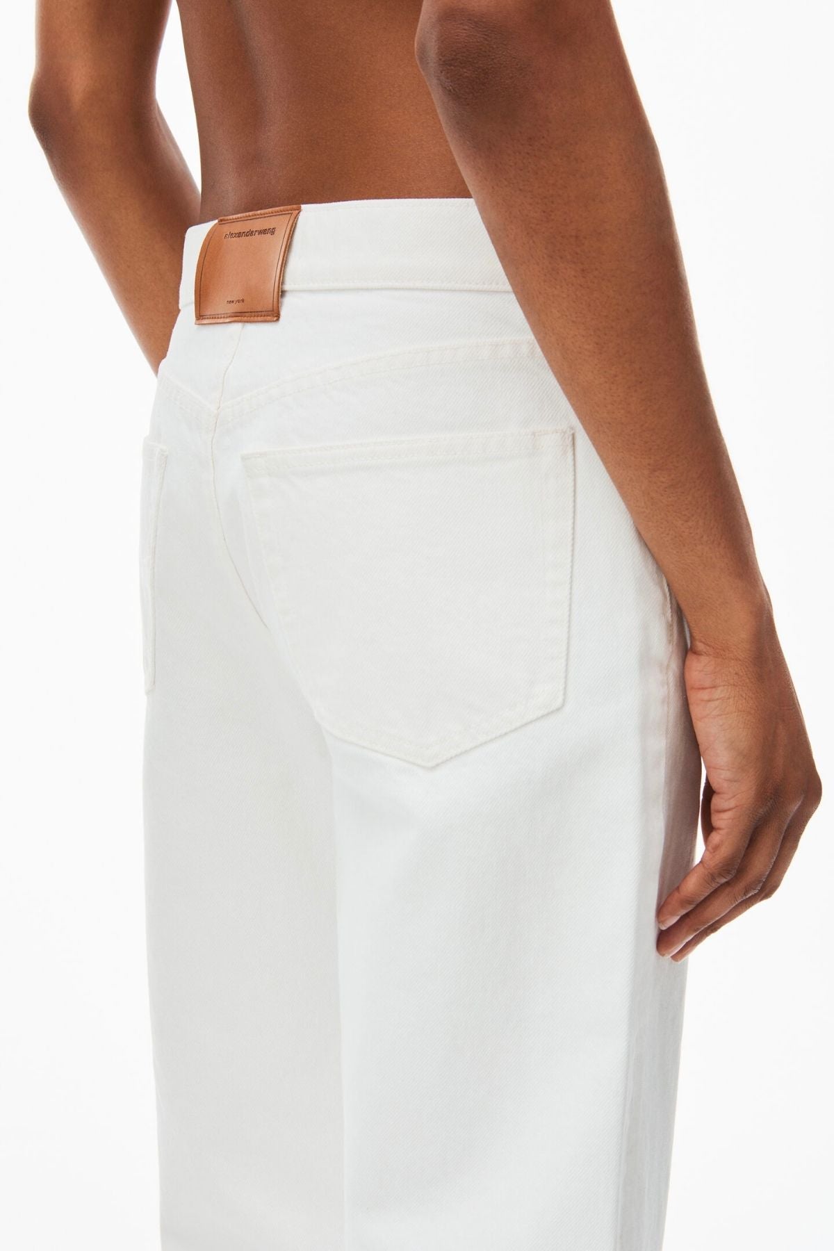 Alexander Wang EZ Mid Rise Relaxed Straight Jeans - Vintage White