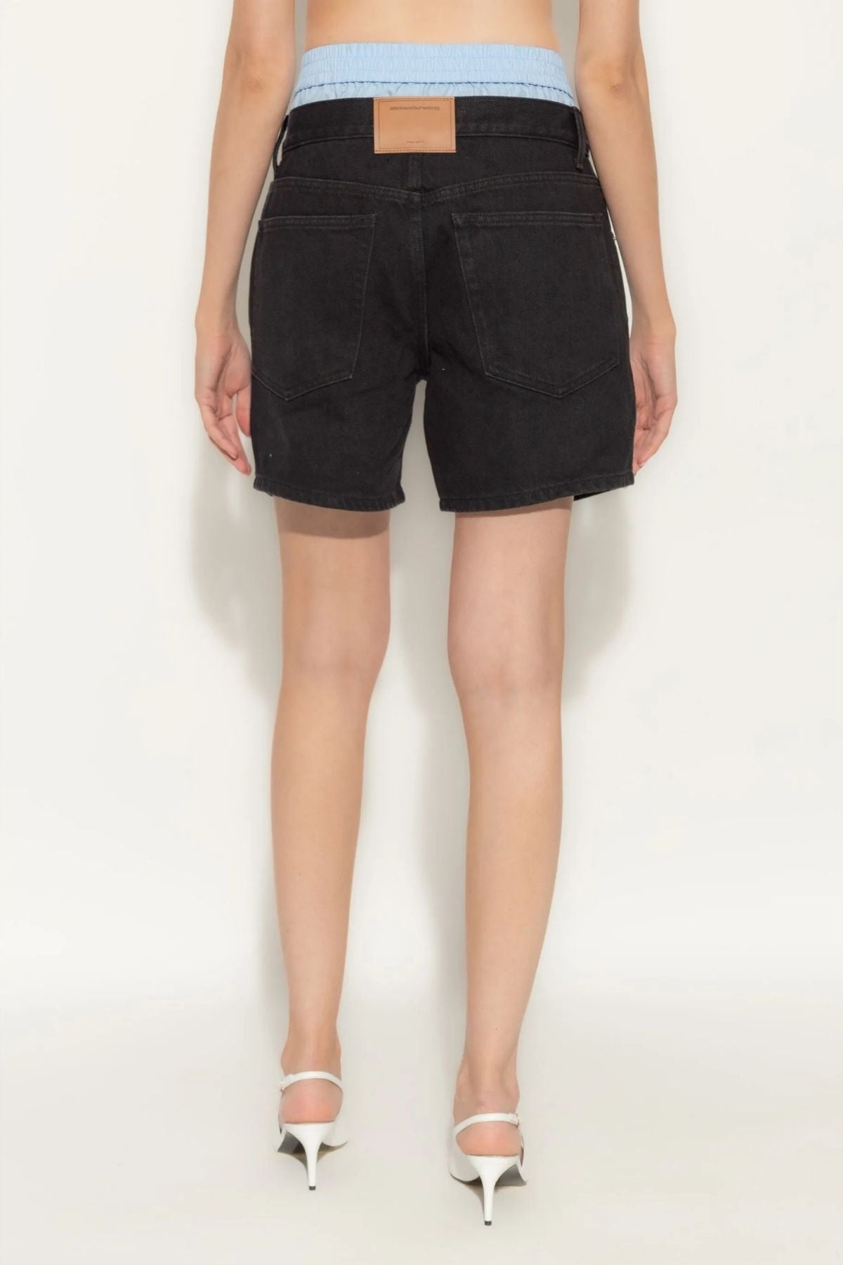 Alexander Wang Loose Boxer Denim Shorts - Washed Black