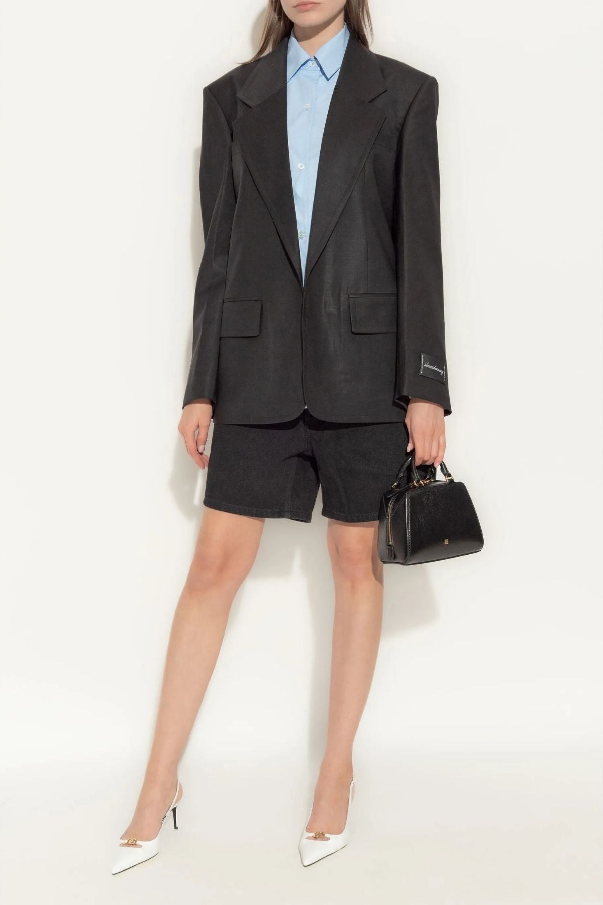 Alexander Wang Loose Boxer Denim Shorts - Washed Black