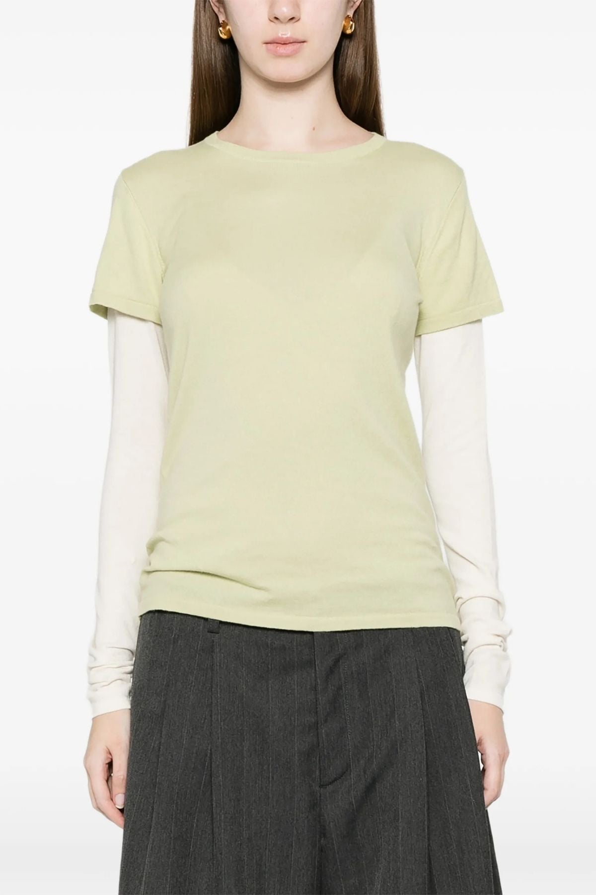 ALFIE T-Shirt Top - Ecru/Amande