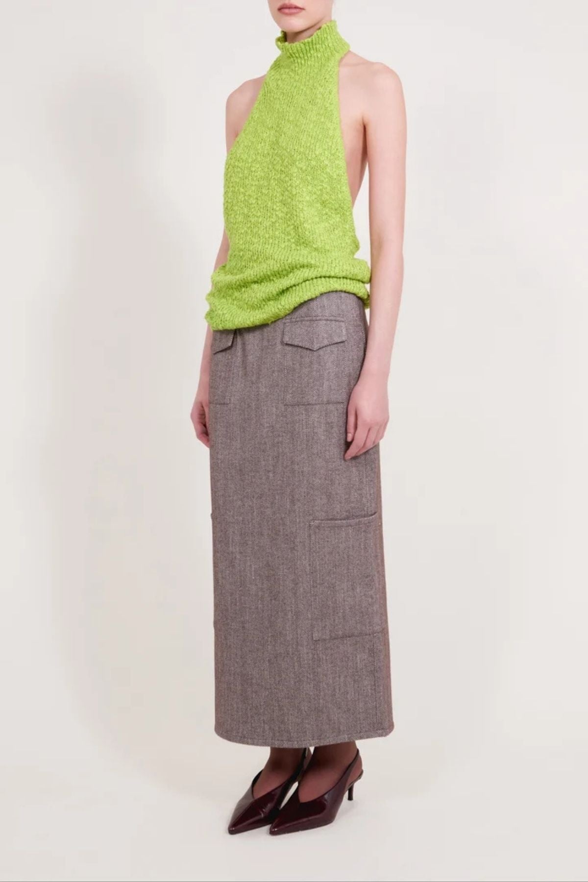 ALFIE Valletta Skirt - Chocolate Chevron