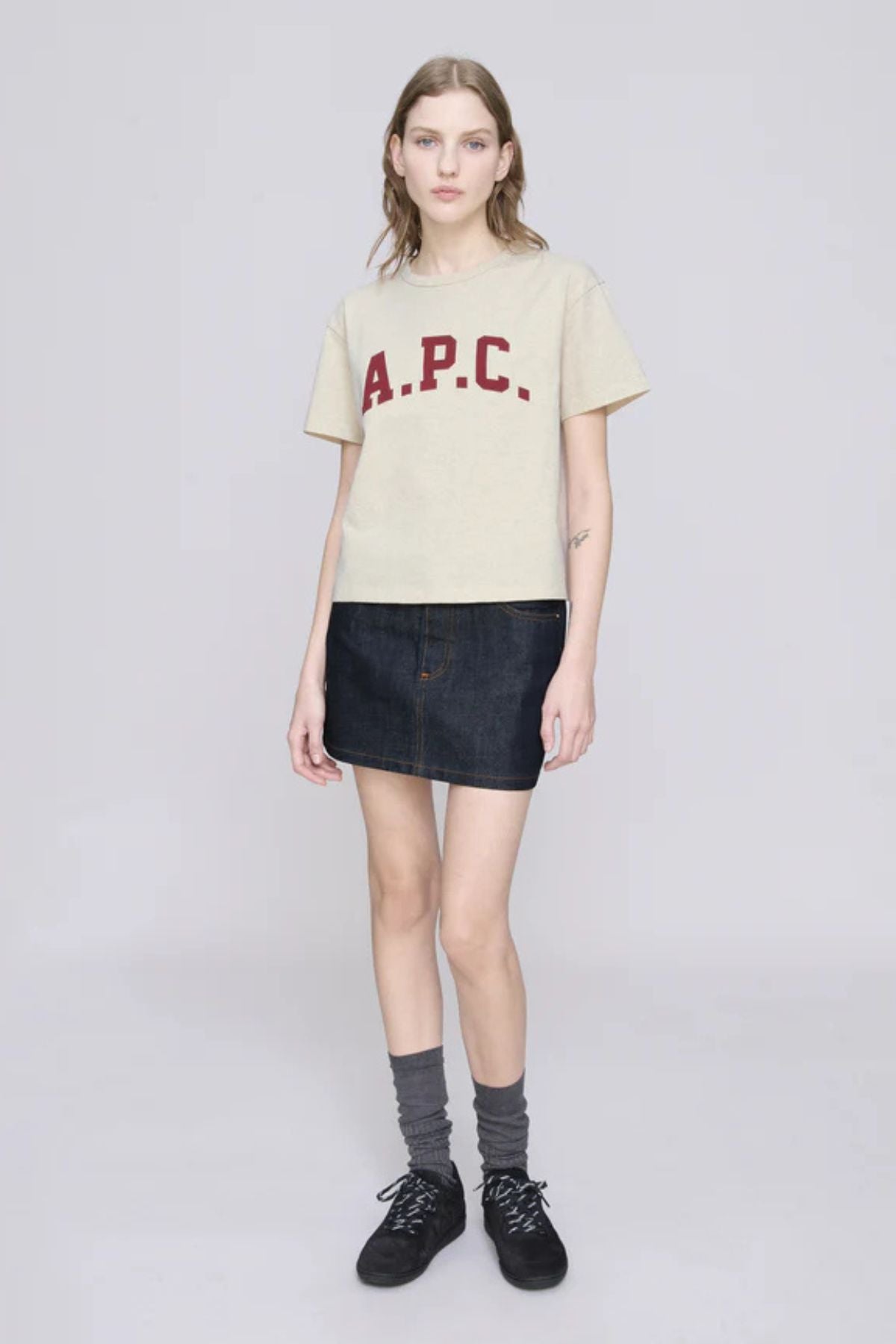 A.P.C. Margaret T-Shirt - Ecru Chine/Rouge