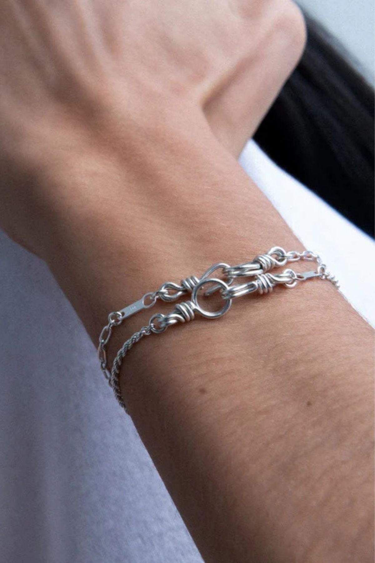 Atelier Paulin Attache Moi Rope Chain Bracelet Men - Silver
