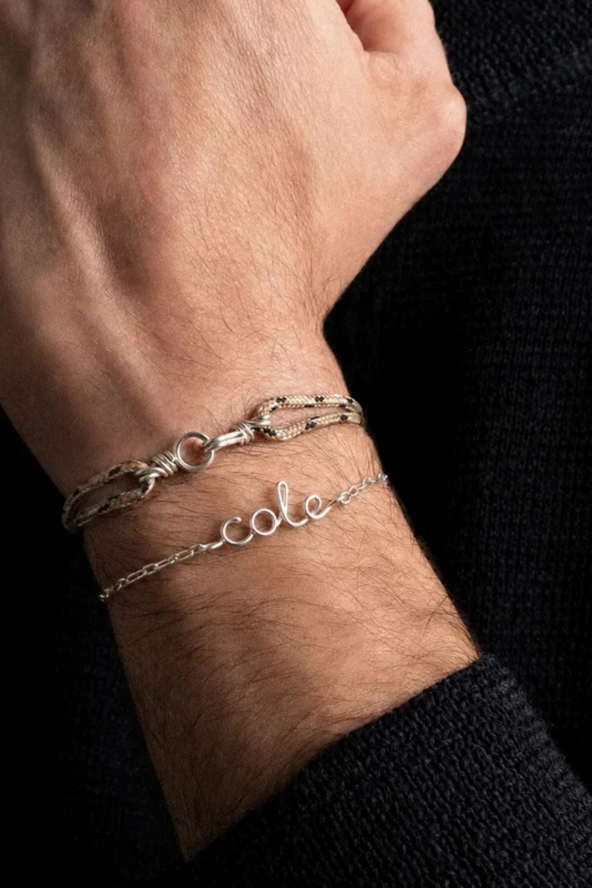 ATELIER PAULIN Richelieu Paperclip Chain Personalised Bracelet - Silver