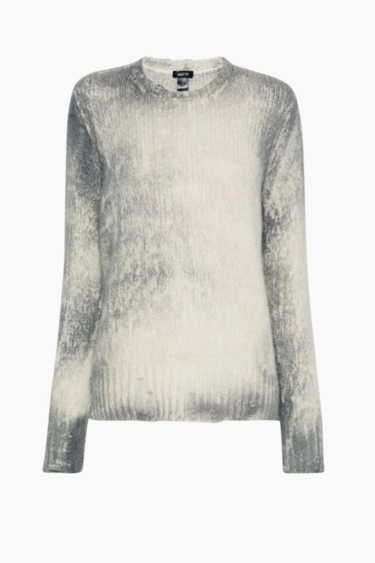 Avant Toi Distressed Knit Jumper - Ghiaccio